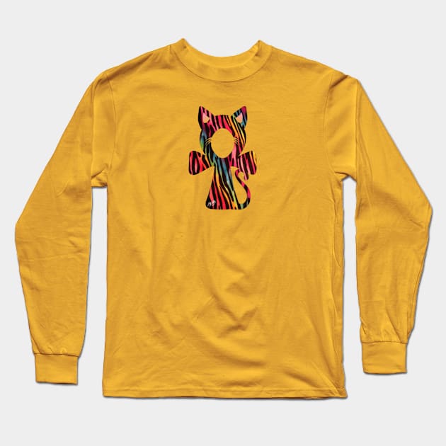 Rainbow Tiger Cat Ankh Long Sleeve T-Shirt by TonyaRoach143